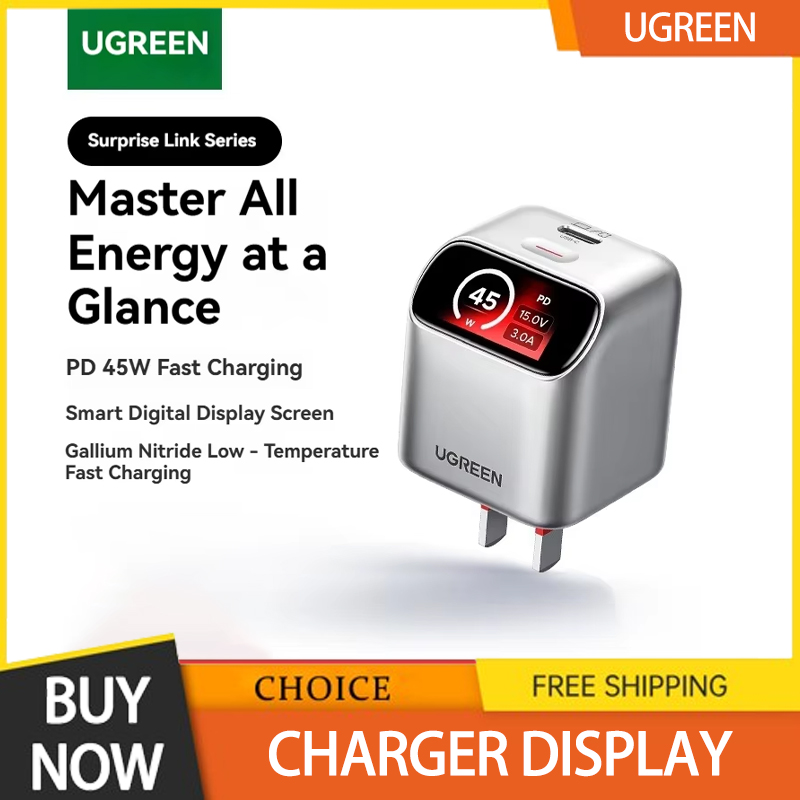 Smart Home Xiaomi - อะแดปเตอร์ชาร์จเร็ว Ugreen X740 45w Gan พร้อมหน้าจอแสดงผล