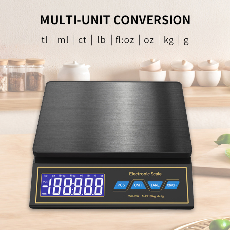 Smart Home Utensils - เครื่องชั่งครัวอิเล็กทรอนิกส์แบบชาร์จไฟได้ สแตนเลส สำหรับใช้ในครัวเรือน 30 กก. ความละเอียด