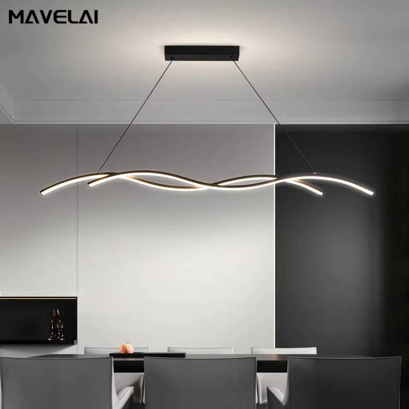 Voice Control Light Bulb - โคมไฟติดเพดาน LED สีดำสีขาวสำหรับร้านอาหารโคมไฟสไตล์วินเทจตกแต่งบ้านโคมระย้าร้านอาหารบาร์โรงแรมแบบเรียบง่ายทันสมัย