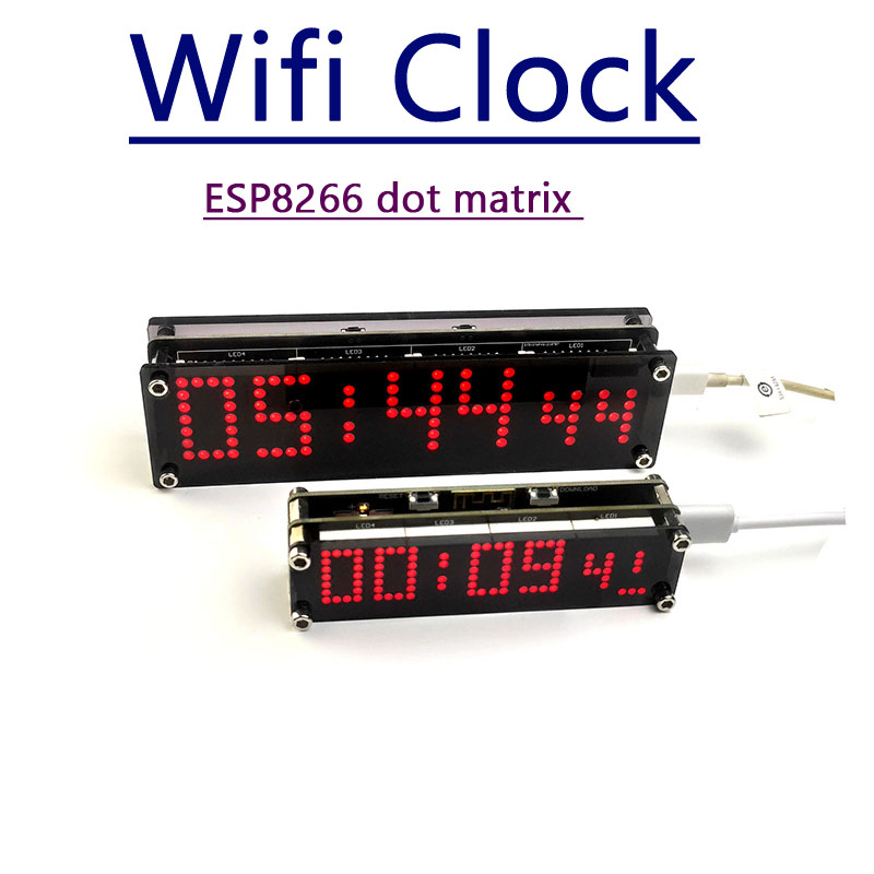 Smart Home Esp8266 - ESP8266จับเวลาแบบเครือข่าย WiFi นาฬิกาแสดงผลดิจิตอล LED แบบจุดเวลาสีแดงสีน้ำเงินสีเขียวสีขาว