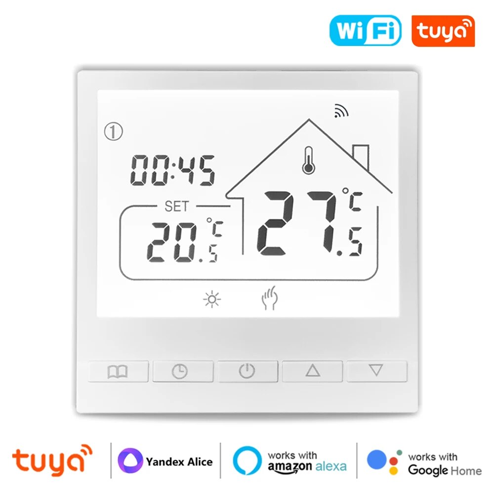 Smart Home Yandex - เทอร์โมสตัทอัจฉริยะ Tuya Smart WiFi สำหรับควบคุมอุณหภูมิหม้อน้ำ/แก๊สและระบบทำความร้อนพื้นไฟฟ้า รองรับการใช้งานร่วมกับ