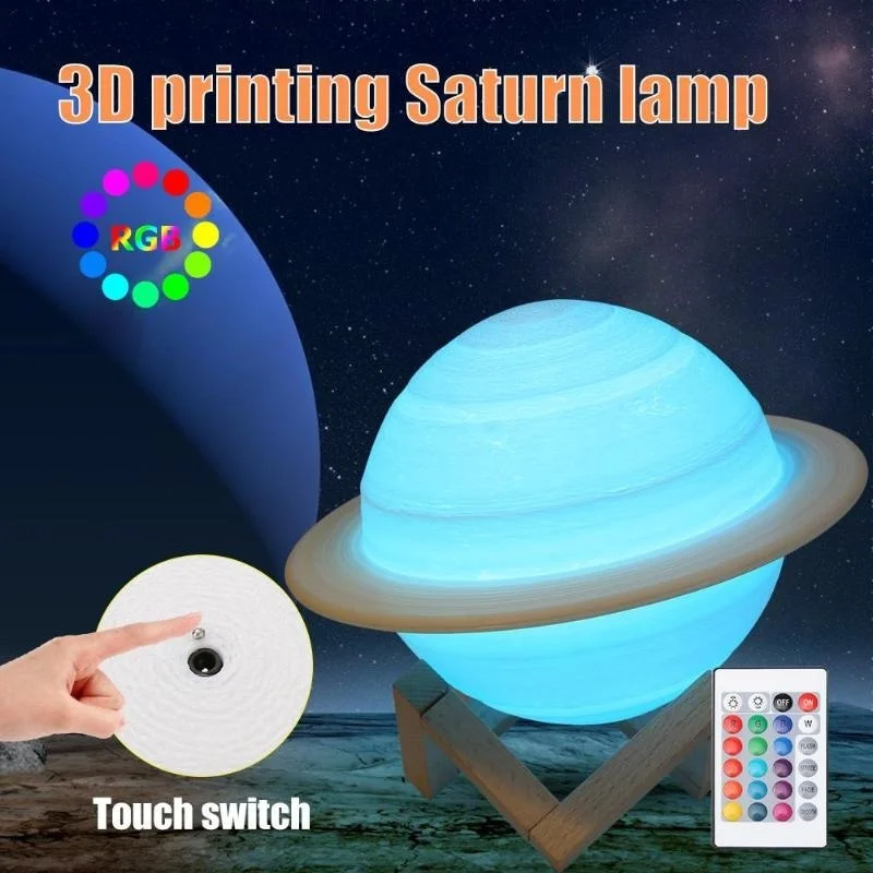 Voice Control Light Bulb - LED Night Light 3D พิมพ์ Saturn