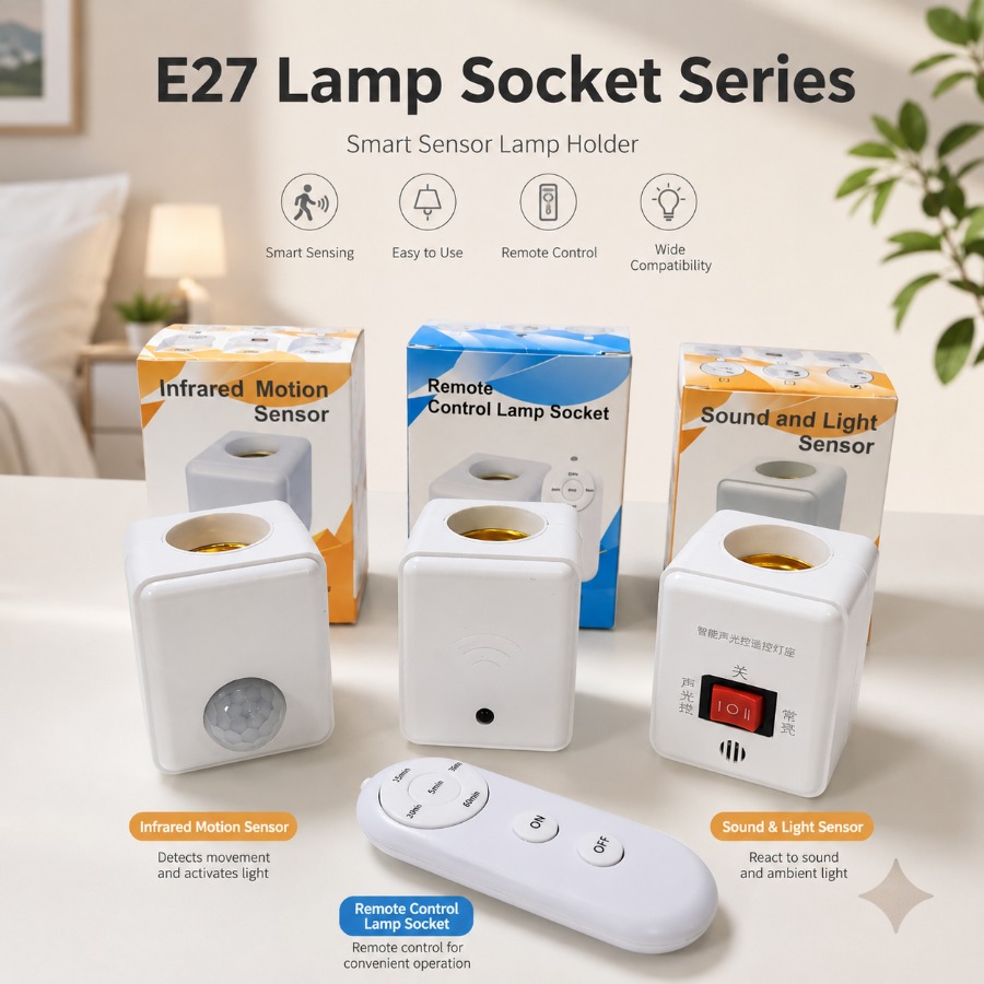 Voice Control Light Bulb - ปลั๊ก EU/US E27 พร้อมเซ็นเซอร์ตรวจจับความเคลื่อนไหว PIR สำหรับหลอดไฟ