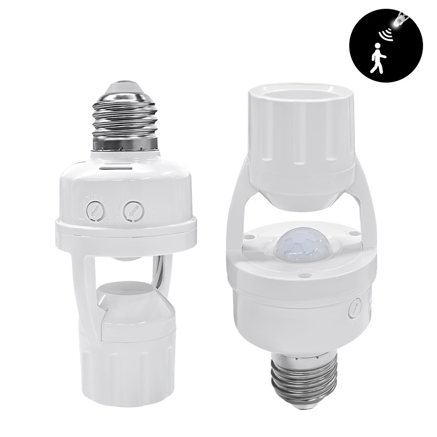 Voice Control Light Bulb - เซ็นเซอร์ตรวจจับความเคลื่อนไหว PIR E27 หลอดไฟฐานโคมไฟ AC110-220V เครื่องตรวจจับร่างกายมนุษย์