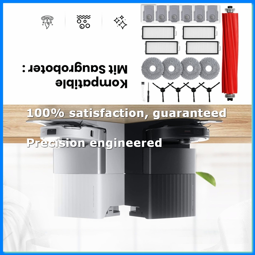 Robot Vacuum - ชุดอุปกรณ์เสริมสำหรับเครื่องดูดฝุ่นหุ่นยนต์คิวเรโว เอส/คิวเรโว โปร, แปรงหลักสำรอง, ถุงเก็บฝุ่น, แผ่นถูพื้น,