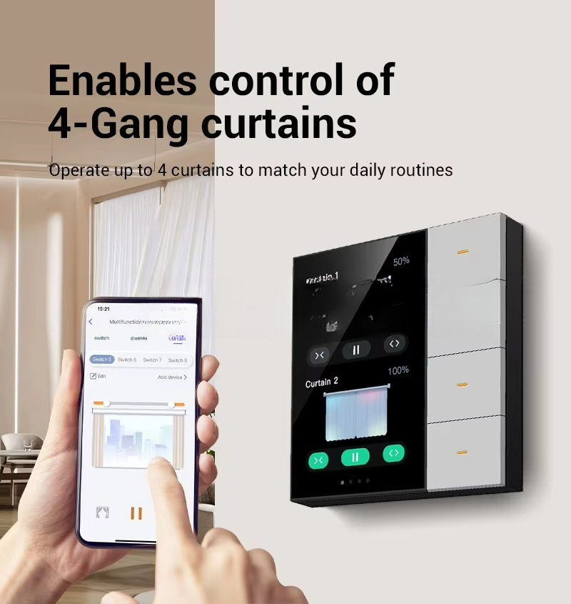 สวิตช์ติดผนังอัจฉริยะ 4 ช่อง Z - Smart Home Control Panel บทวิจารณ์และราคา