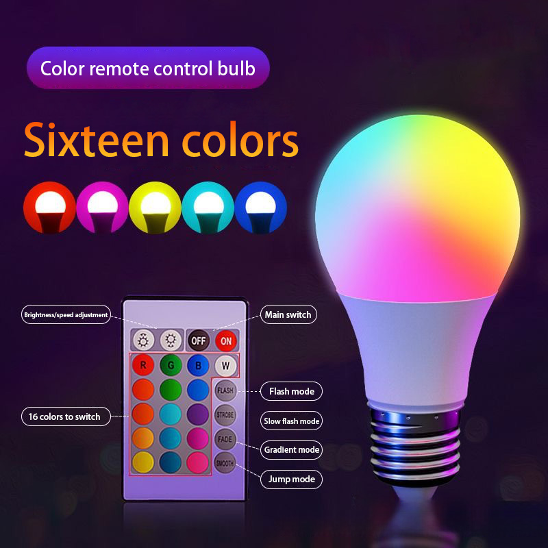 E27 220V 16 สี RGB หลอดไฟ LED  - Voice Control Light Bulb บทวิจารณ์และราคา