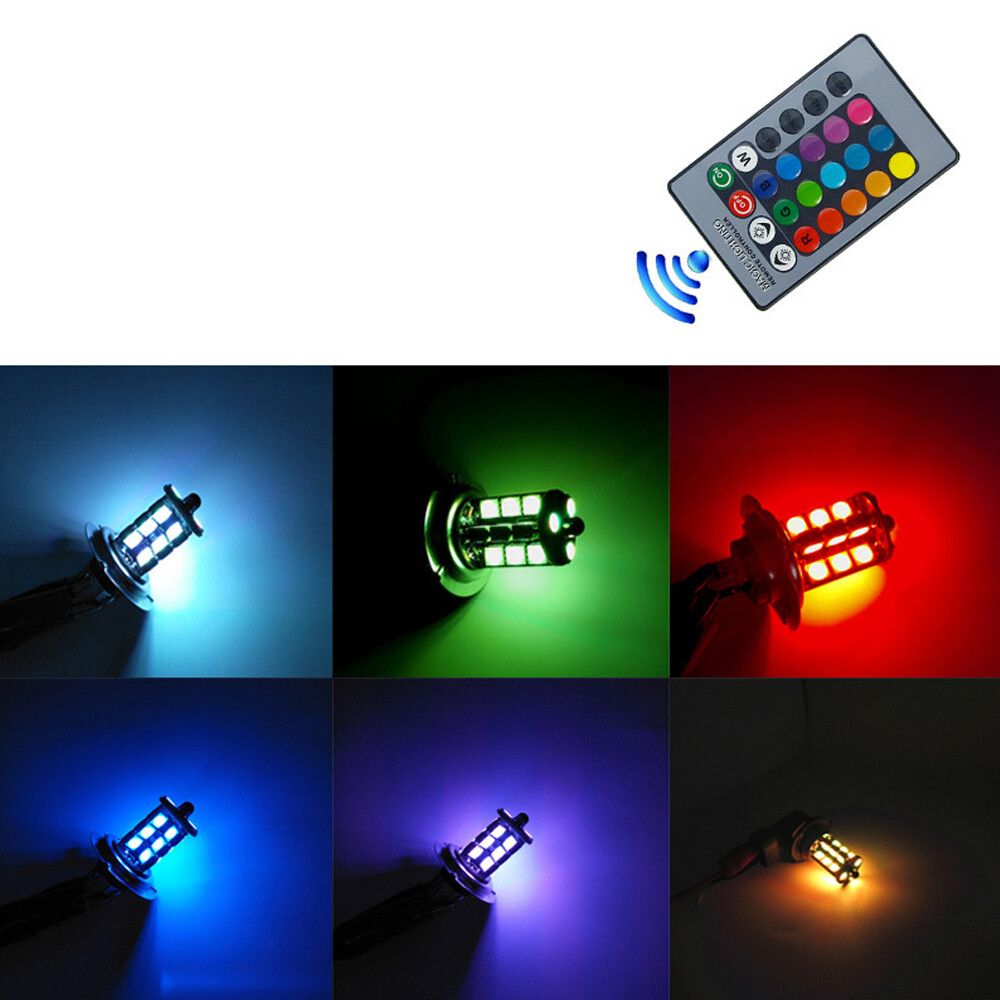 2x RGB H11 H9 H8 5050 27SMD ไฟ - Voice Control Light Bulb บทวิจารณ์และราคา
