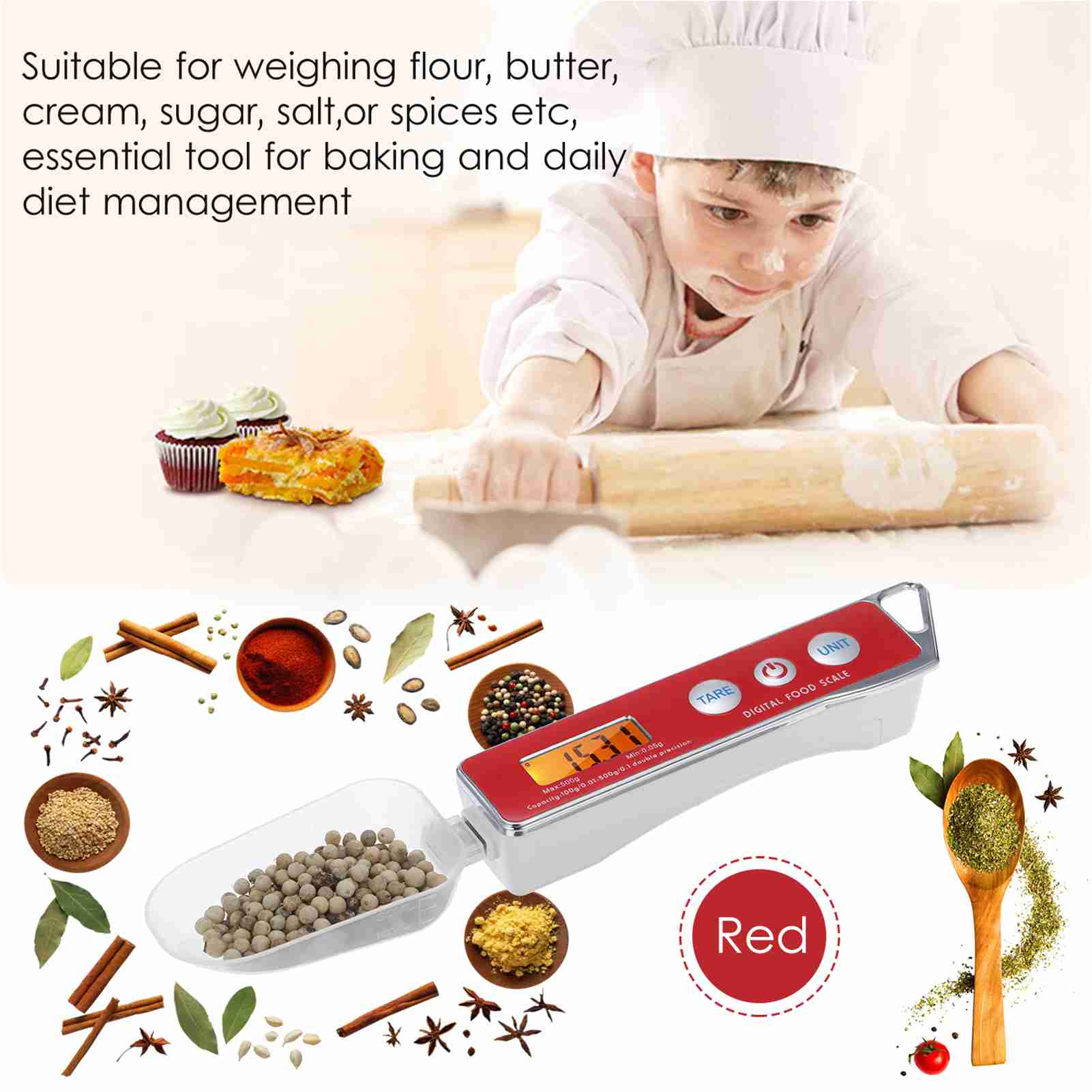 เครื่องชั่งช้อนดิจิตอล เครื่อง - Smart Home Utensils บทวิจารณ์และราคา