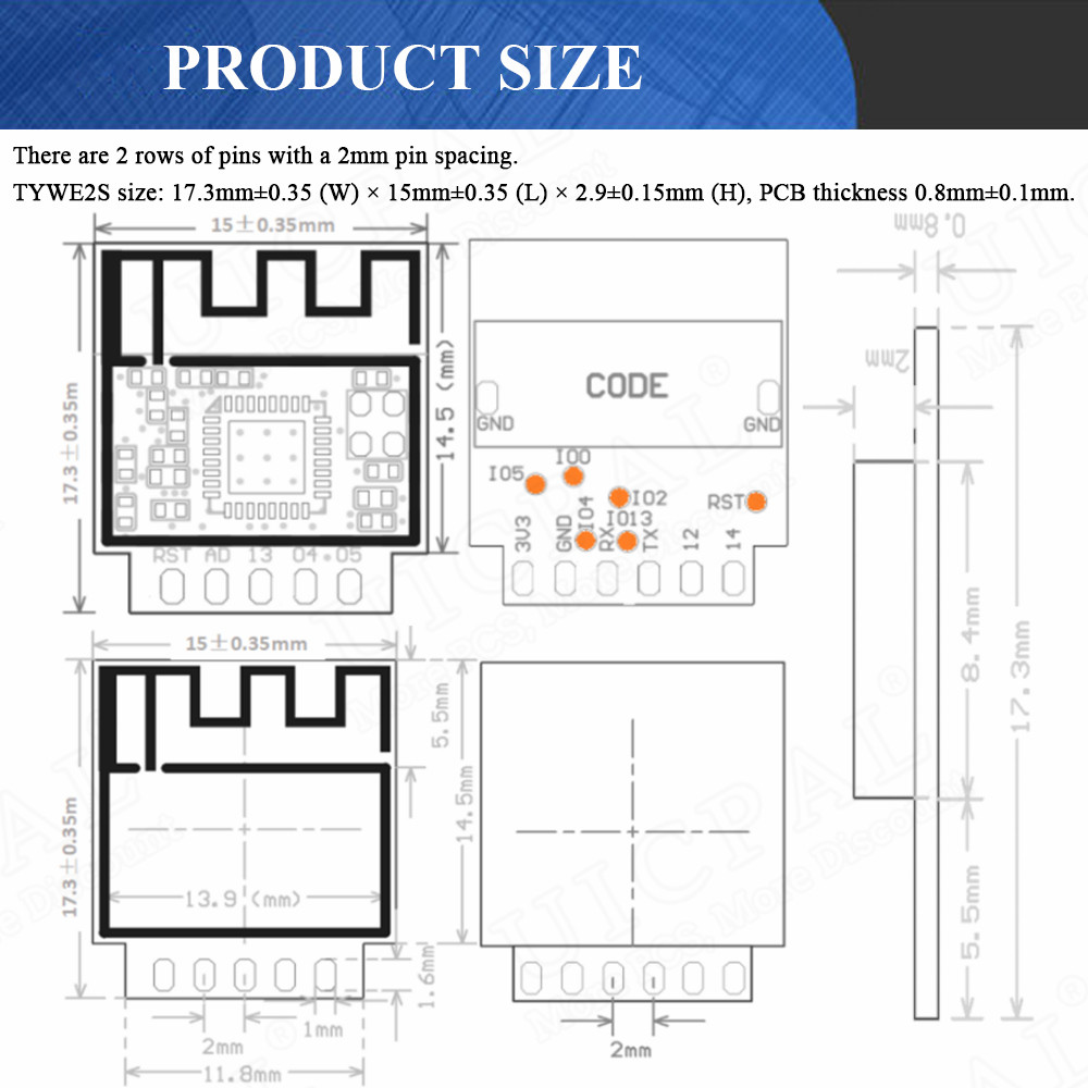ESP-02S Serial Wireless 2.4G W - Smart Home Esp8266 บทวิจารณ์และราคา