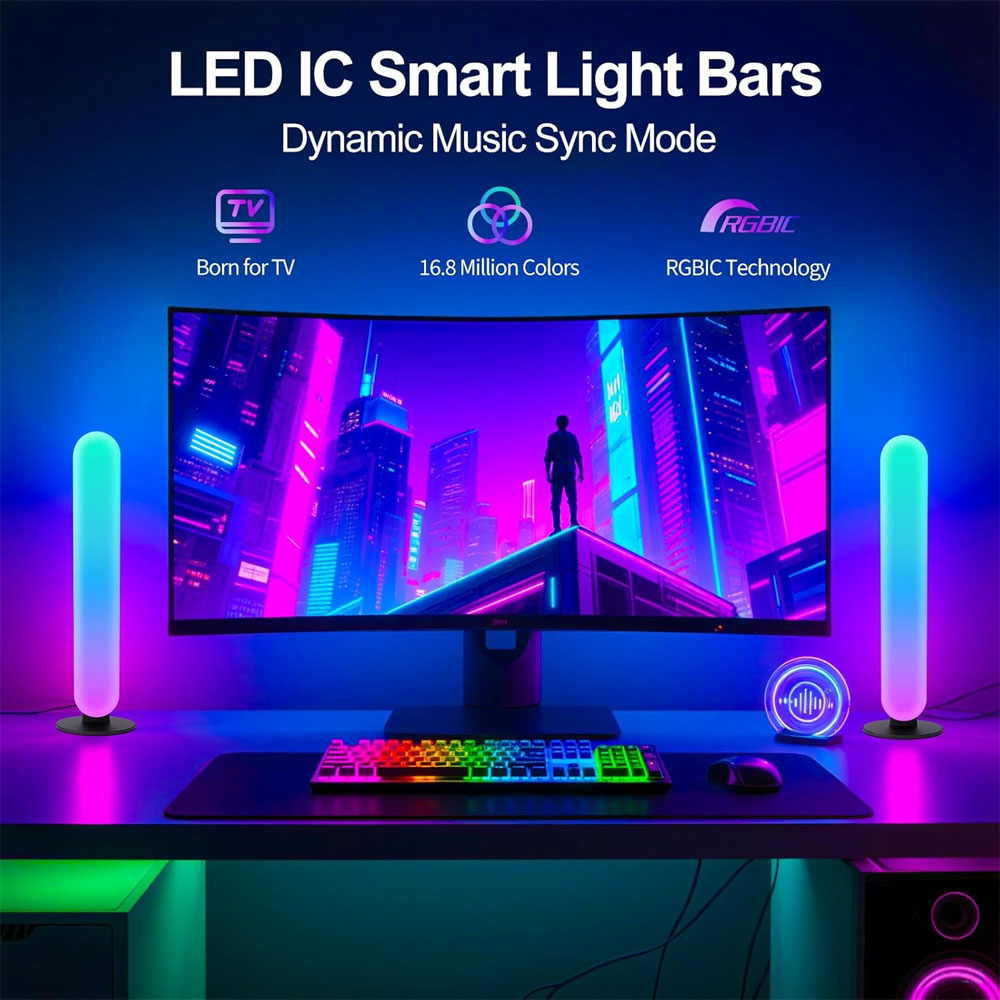 แถบไฟ LED อัจฉริยะ 1/2/3 ชิ้น, - Voice Control Light Bulb บทวิจารณ์และราคา