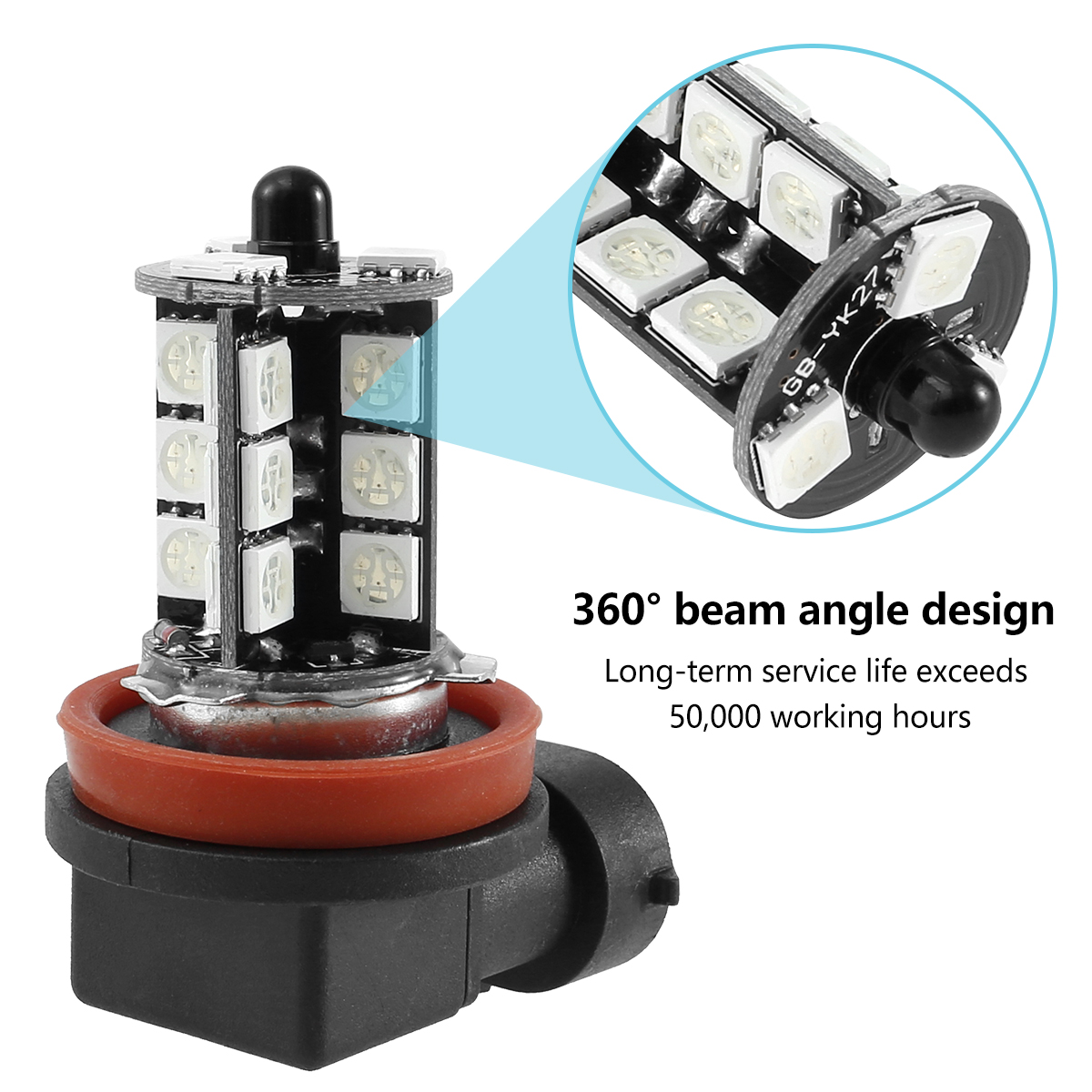 2 ชิ้น 27 LED ไฟตัดหมอกรถยนต์  - Voice Control Light Bulb บทวิจารณ์และราคา